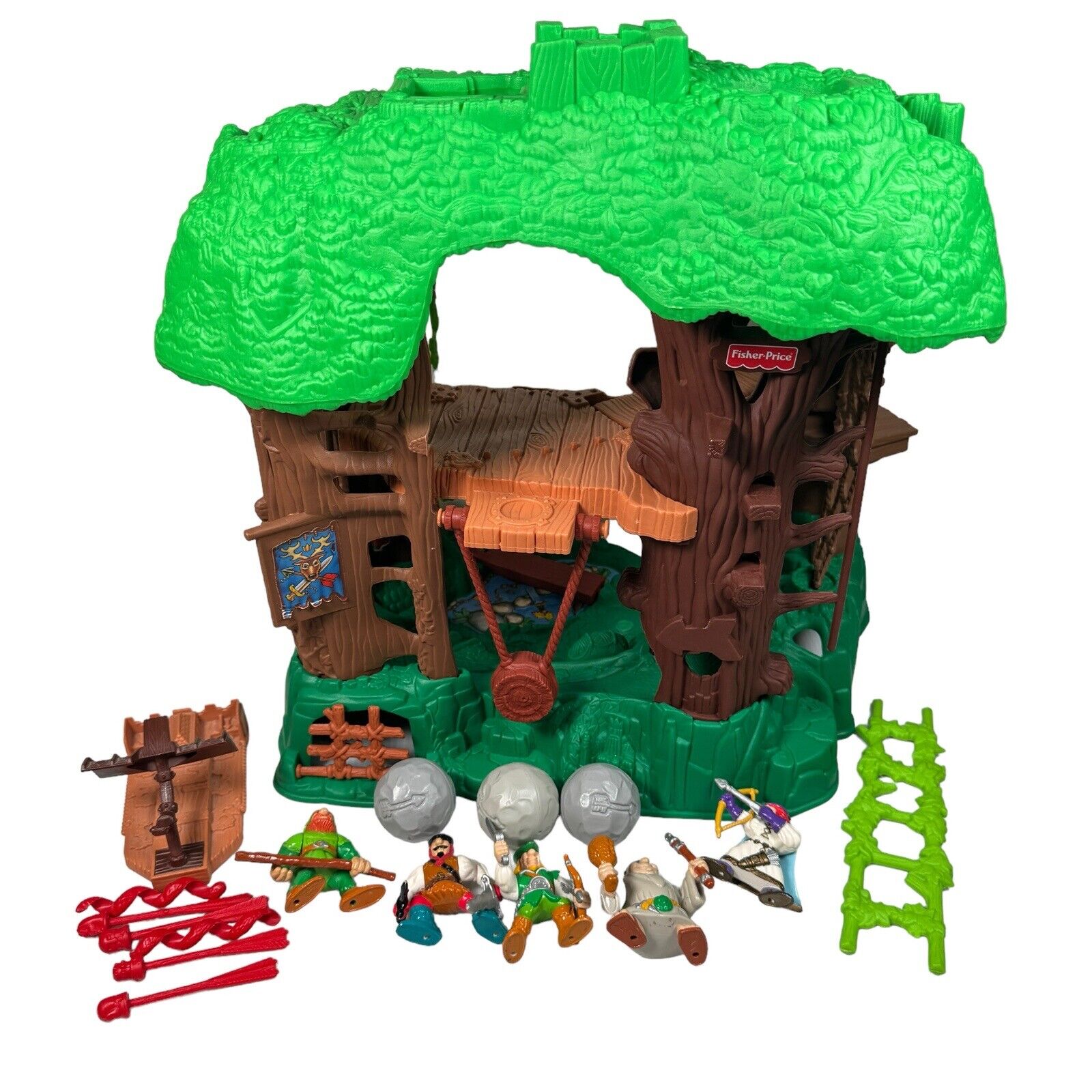 VINTAGE 1998 Fisher Price GREAT ADVENTURES ROBIN HOOD\'S FOREST Playset Complete