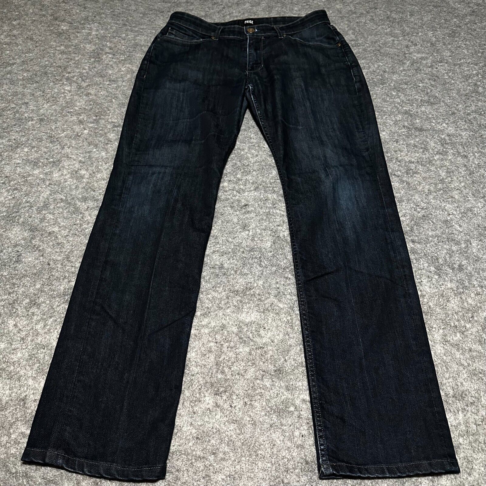Paige Jeans Mens 33 Blue Dark Wash Normandie Backstage Faded Distressed USA