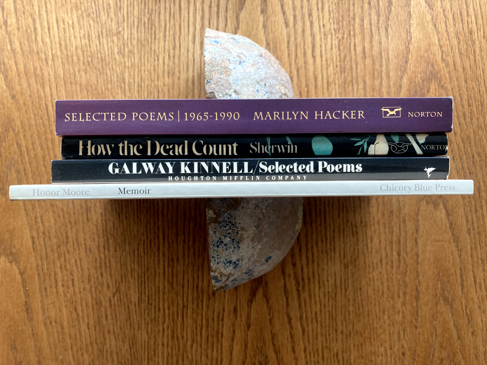 Lot of 4 SIGNED or INSCRIBED Poetry Books. Hacker, Kinnell, Sherwin, Moore. VG