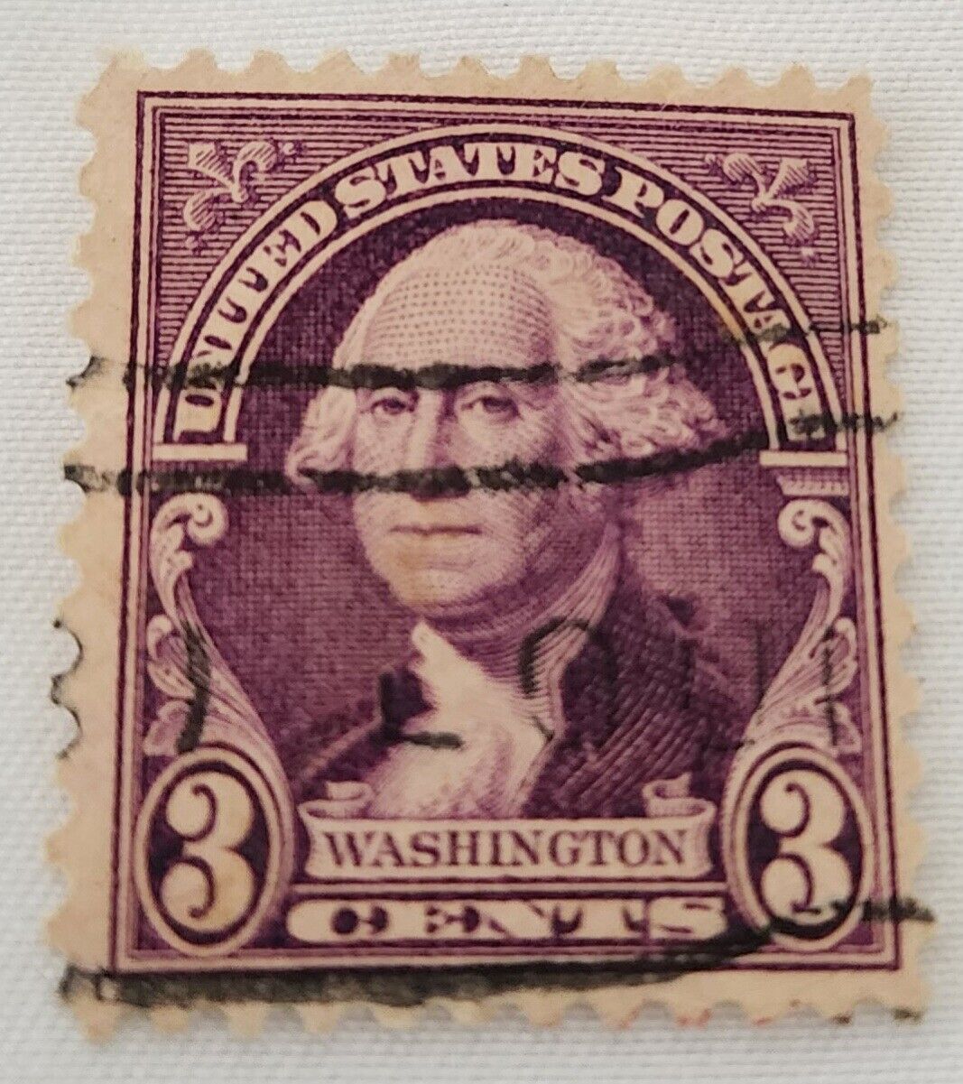 Vintage Rare 1932 US 3 Cent George Washington Stamp | Purple / Violet