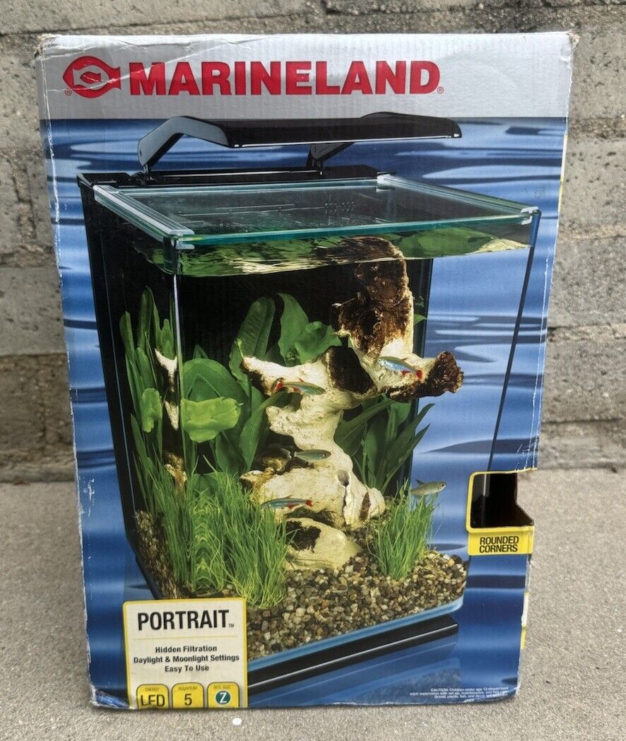 Marineland ML90609 Portrait Complete Aquarium Fish Pet 5 gal Setup NEW OPEN BOX