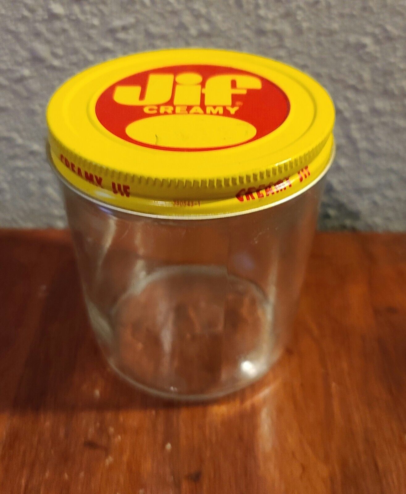 Vintage 1950\'s 60\'s Jif Creamy Metal With Skippy Glass Jar