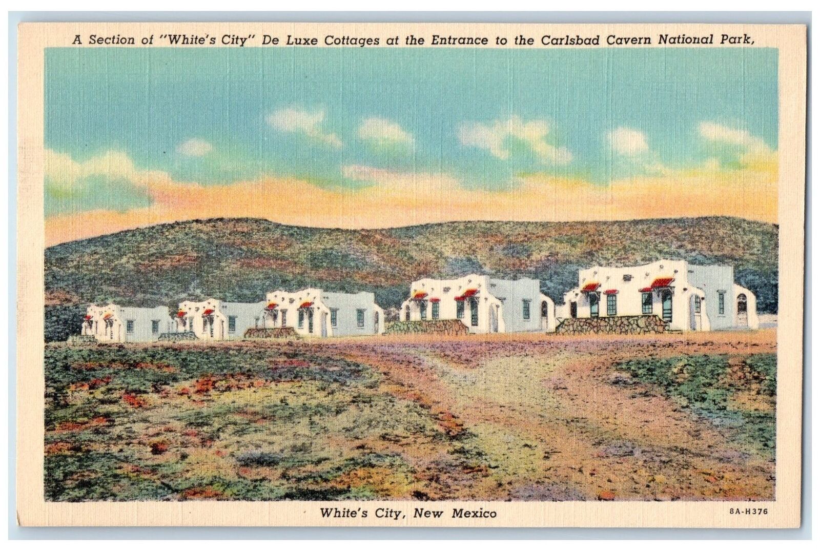 c1940s White\'s City De Luxe Cottages Carlsbad Cavern National Park NM Postcard