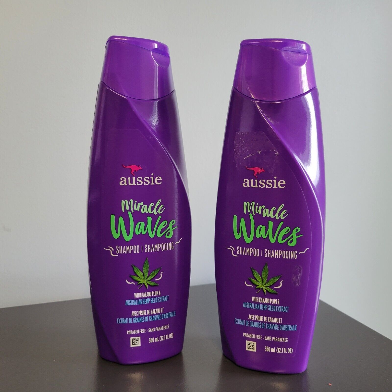 Lot Of 2 Aussie Shampoo Miracle Waves 12.1 Ounce Curly Or Straight Hair