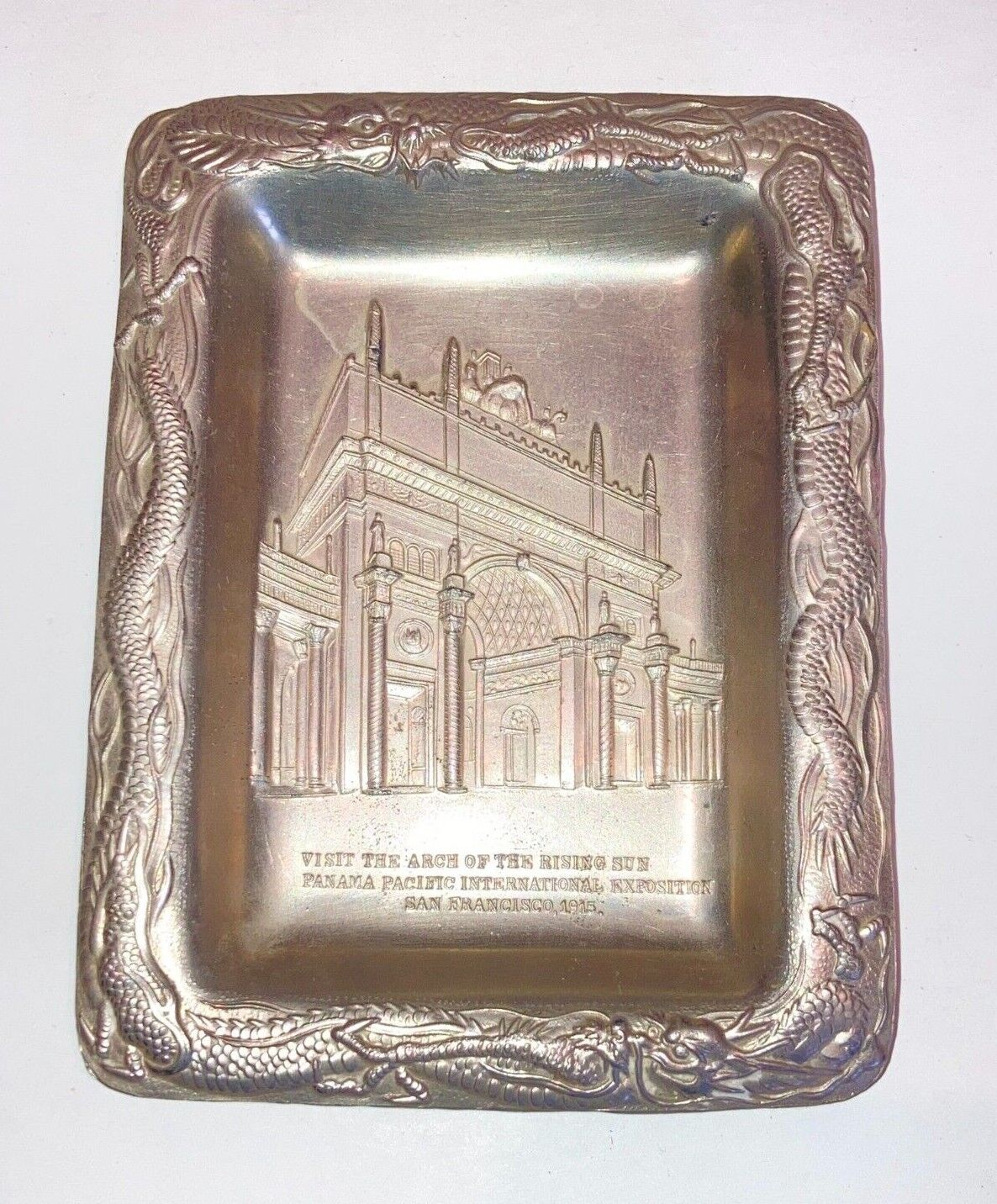 1915 PANAMA PACIFIC EXPOSITION SF PPIE SOUVENIR Arch of the Rising Sun Tray