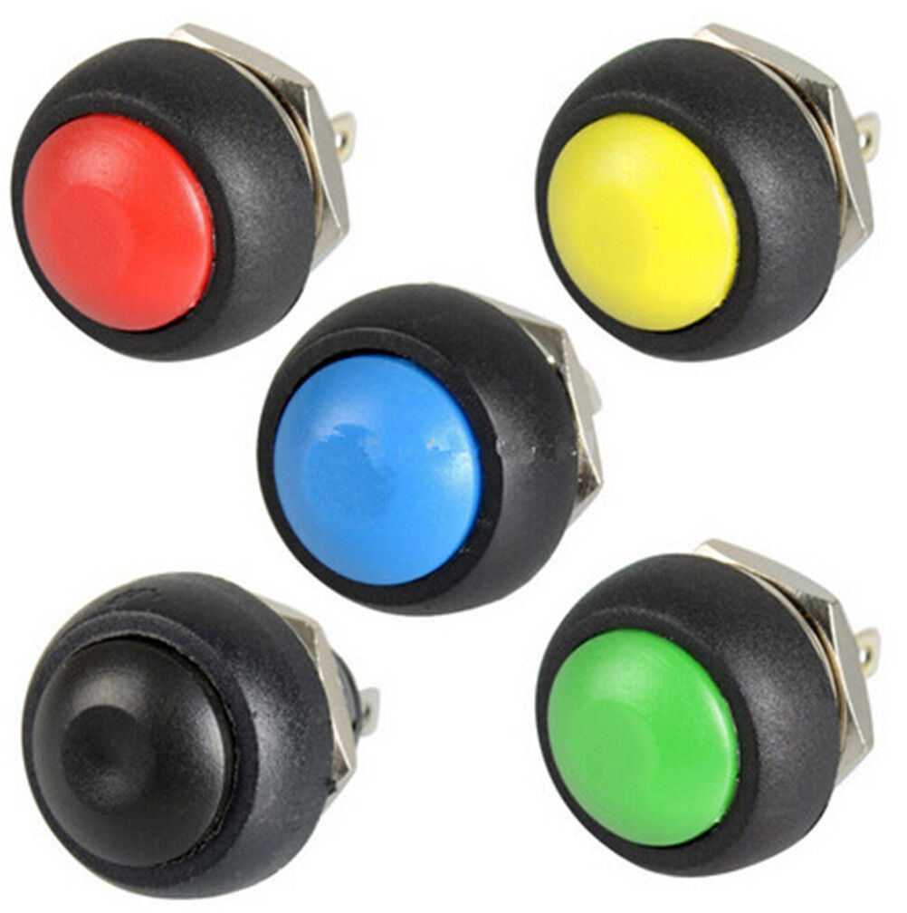 12mm LED illuminated Metal Momentary Push Button Switch Boat Car 1A/12V DC