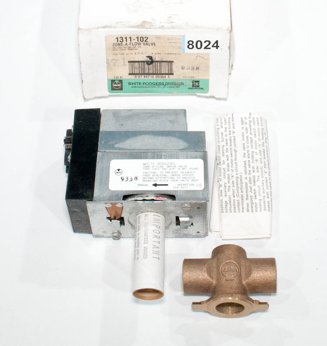 White Rodgers  1311-102  Zone-A-Flow Valve  3-Wire