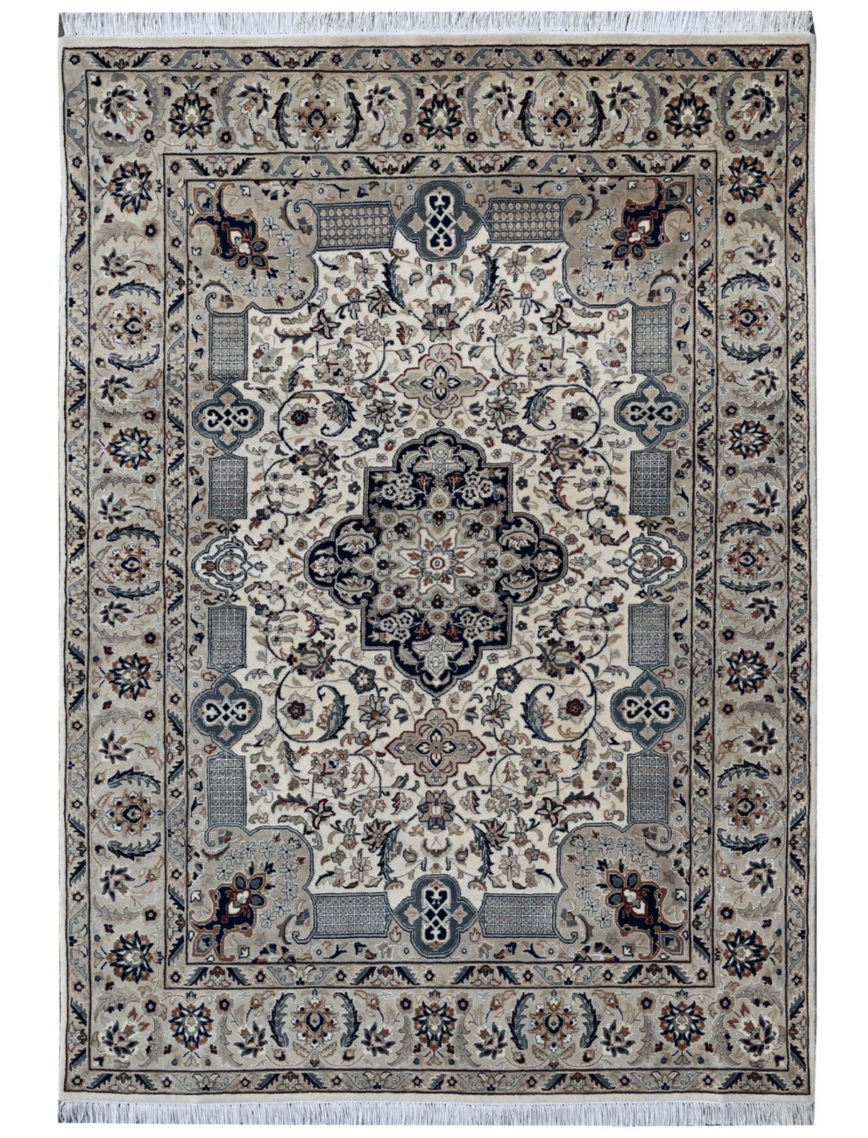 NAIN 5x8ft Handknotted Rug Luxury Look Carpet Wool Handmade Traditional Area Rug