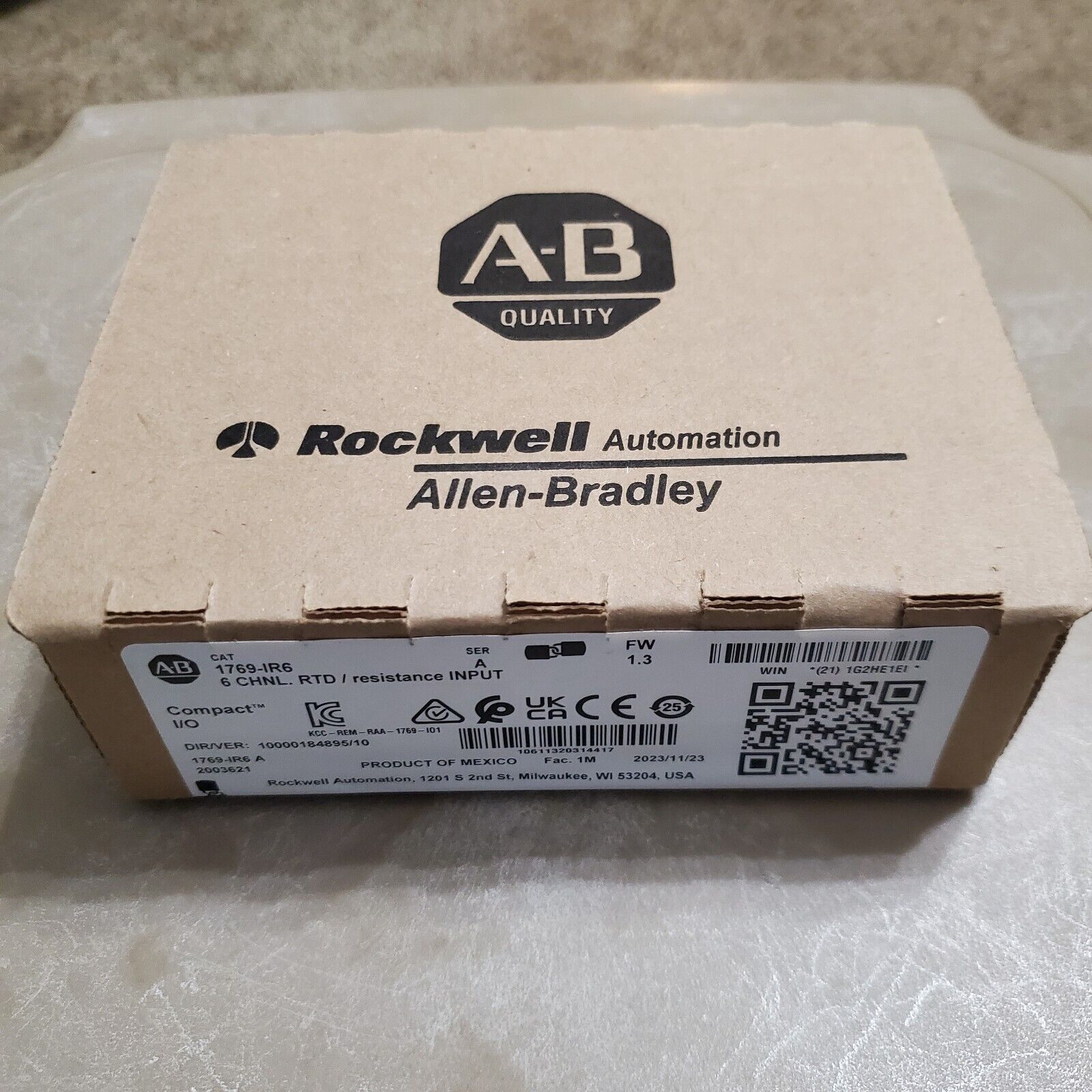 New Allen Bradley 1769-IR6 CompactLogix RTD Analog Input Module