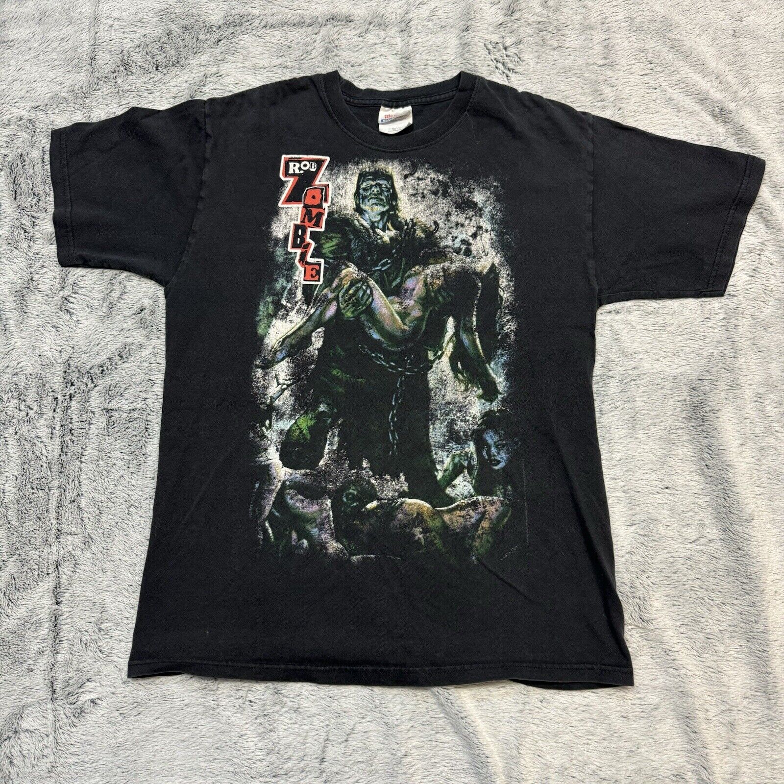 Vintage Rob Zombie Shirt Adult Medium Black 2009 Frankenstein Horror Y2K
