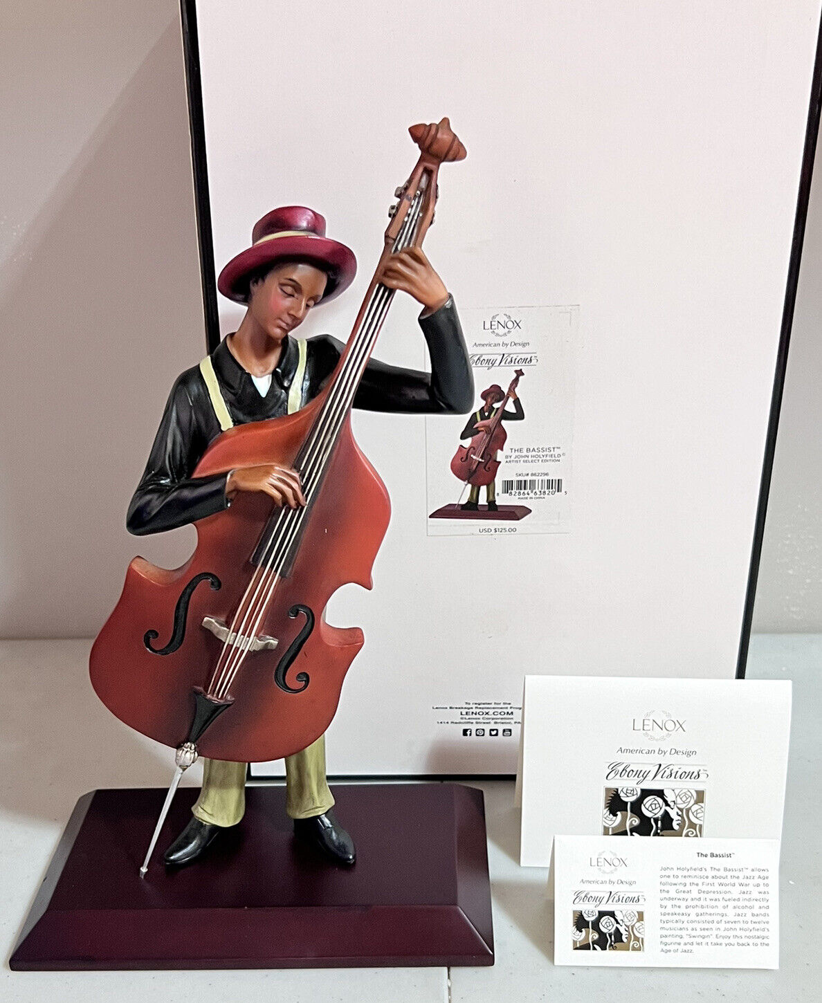 Lenox Ebony Visions The Bassist by John Holyfield Artist Select Figurine New