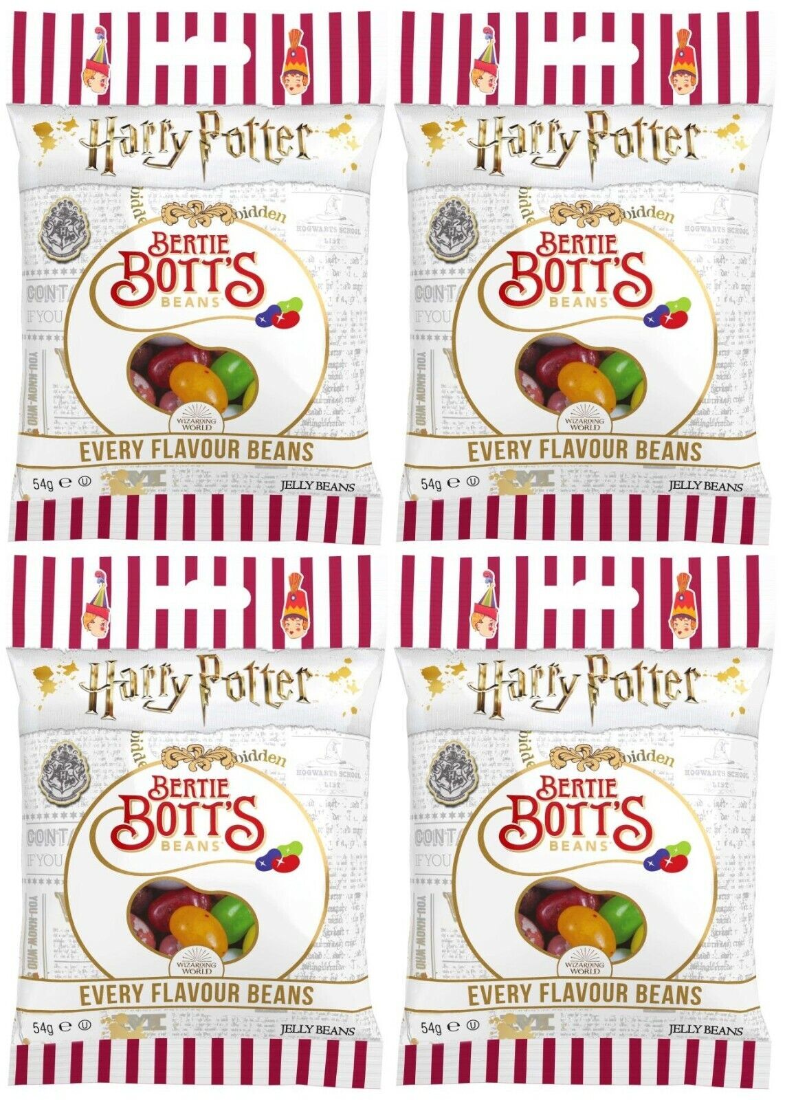4x Jelly Belly Harry Potter Bertie Botts Flavour Beans 54g American Sweets