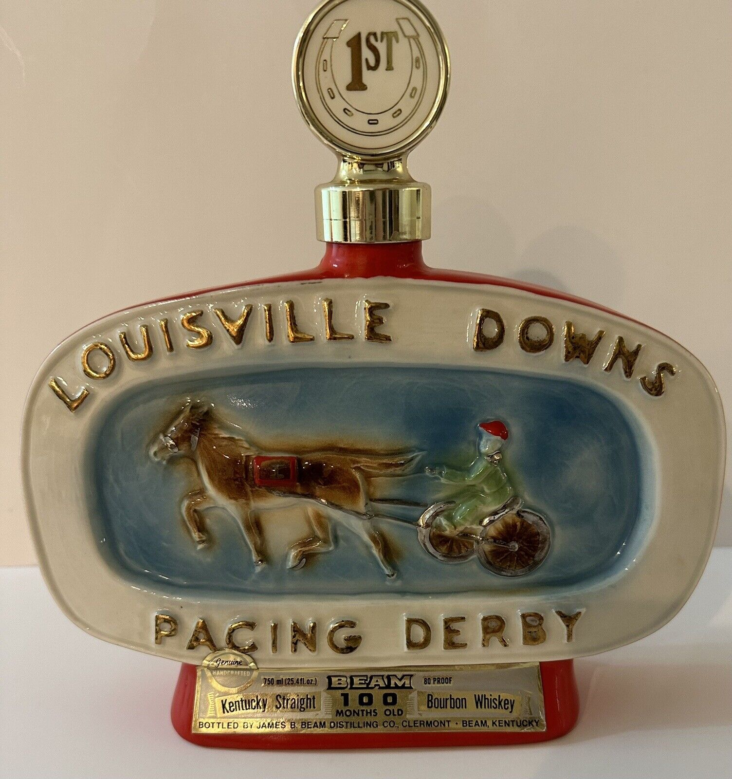 Jim Beam Louisville Downs Racing Vintage 1st Pacing Derby Decanter. Pre-Owned.