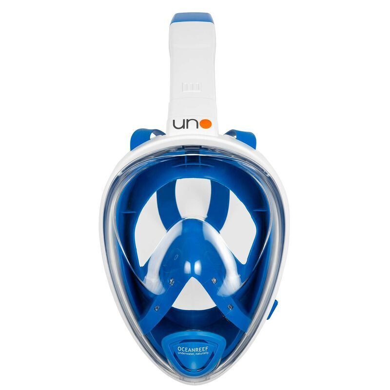 Open Box Ocean Reef UNO Full Face Snorkel Mask - Blue, Size: Large/X-Large