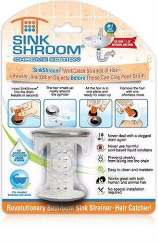 SinkShroom® Chrome Award-Winning Drain Hair Catcher Strainer Snare by TubShroom