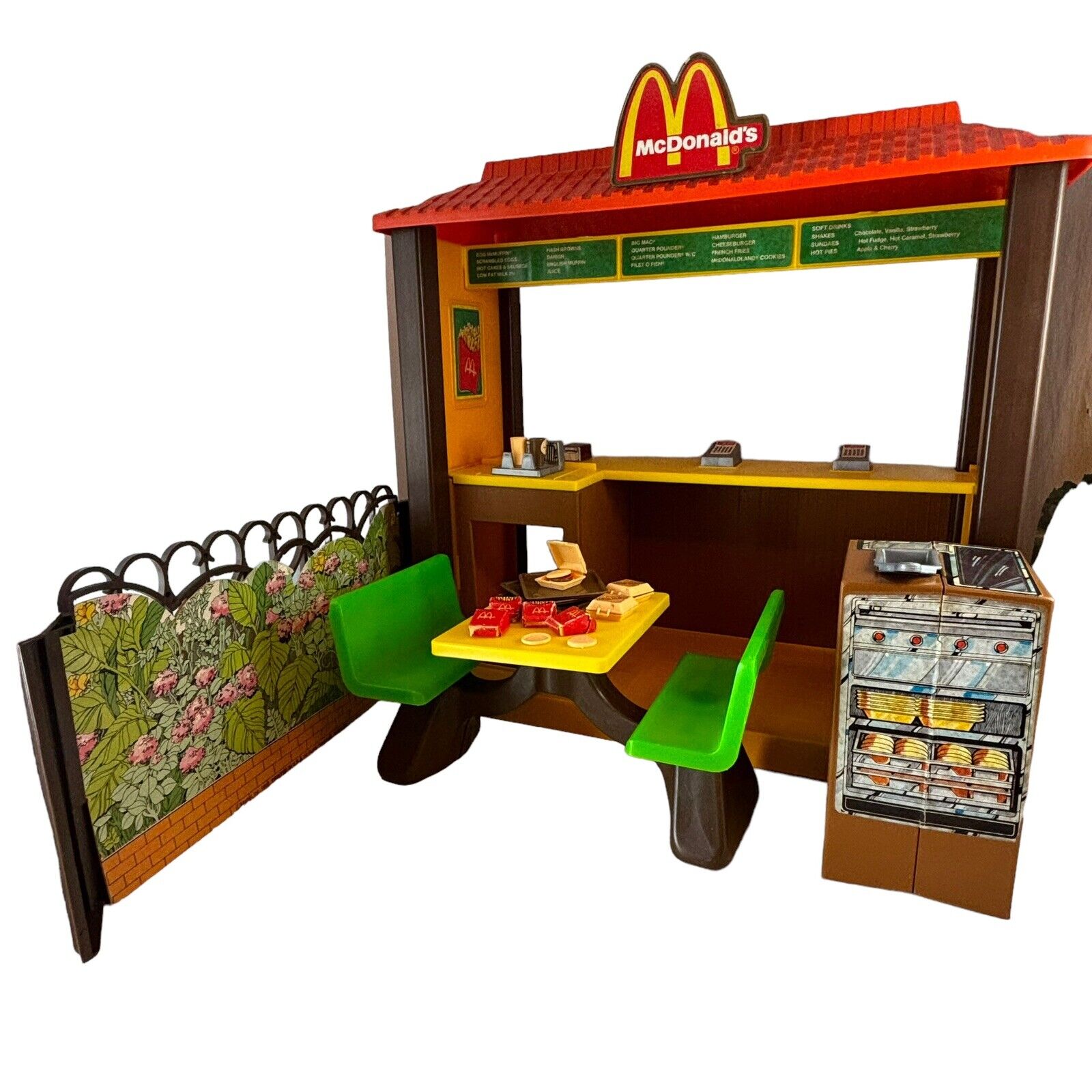Vintage Mattel 1982 Barbie Loves McDonalds Playset Restaurant Table Accessories