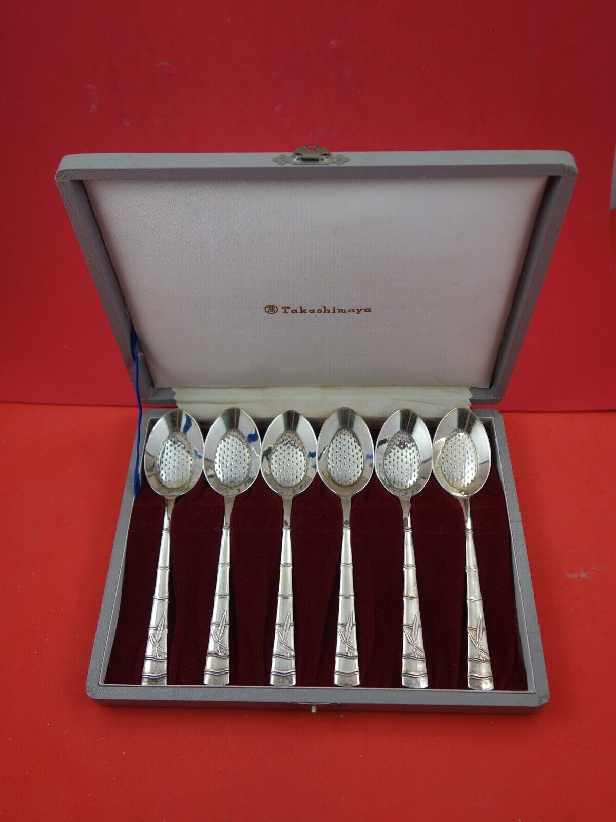 Bamboo by Various Makers Sterling Silver Ice Cream Spoon set of 6 .950 silver 6\