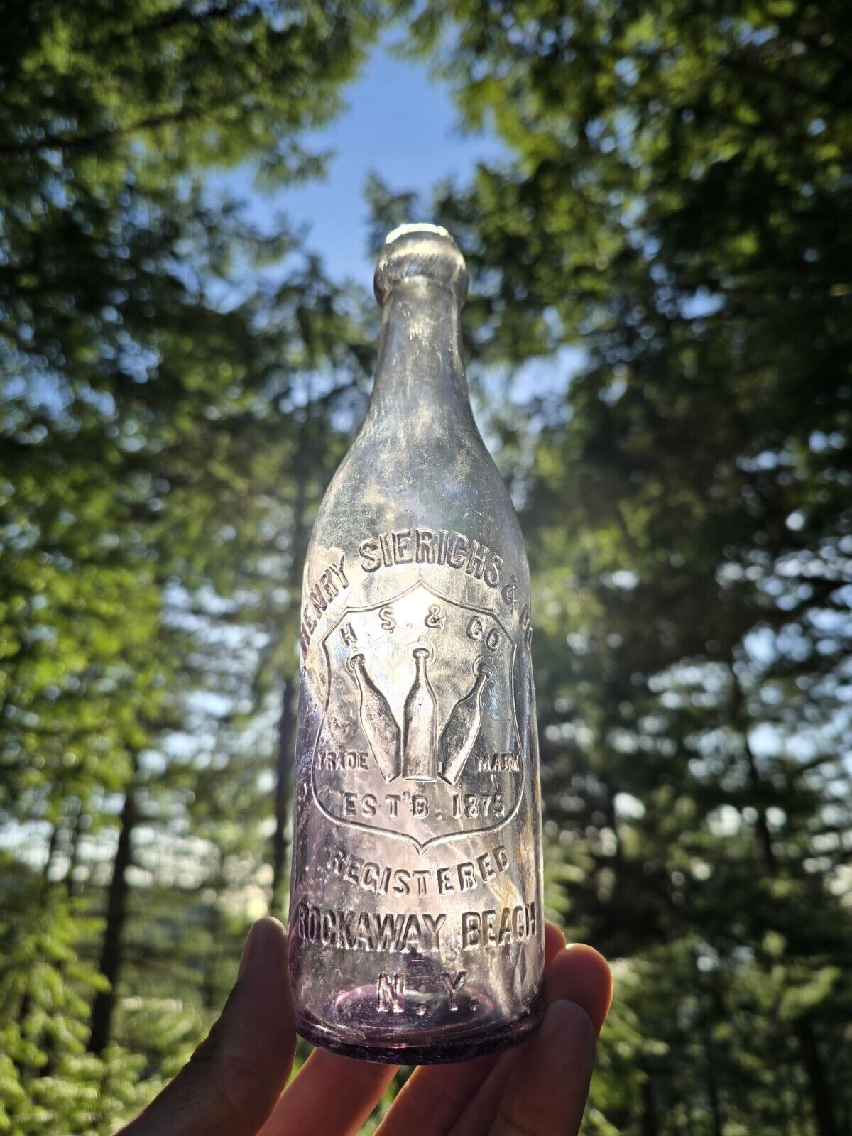 1890s Picture Blob Top Beer☆ Old Lavender Rockaway Beach New York Ale Bottle