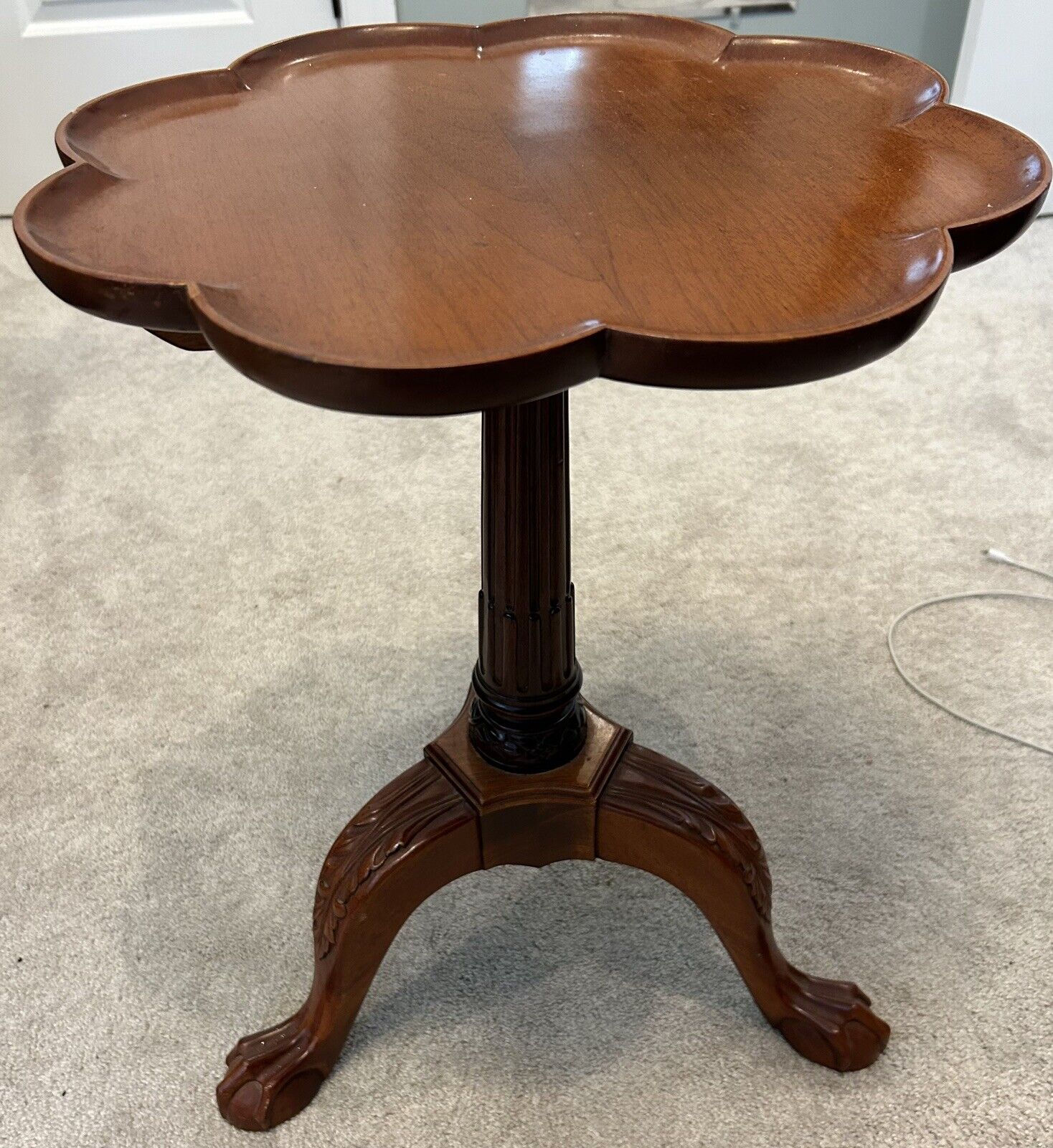 Antique Pedestal Wood Stand/Accent Table - Mahogany - Rare