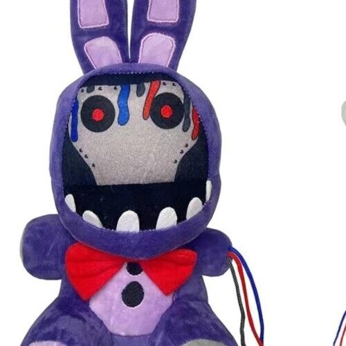 FNAF Bonnie Easter Bunny Withered Plush Toy 11” Purple Toy Five Nights At Freddy