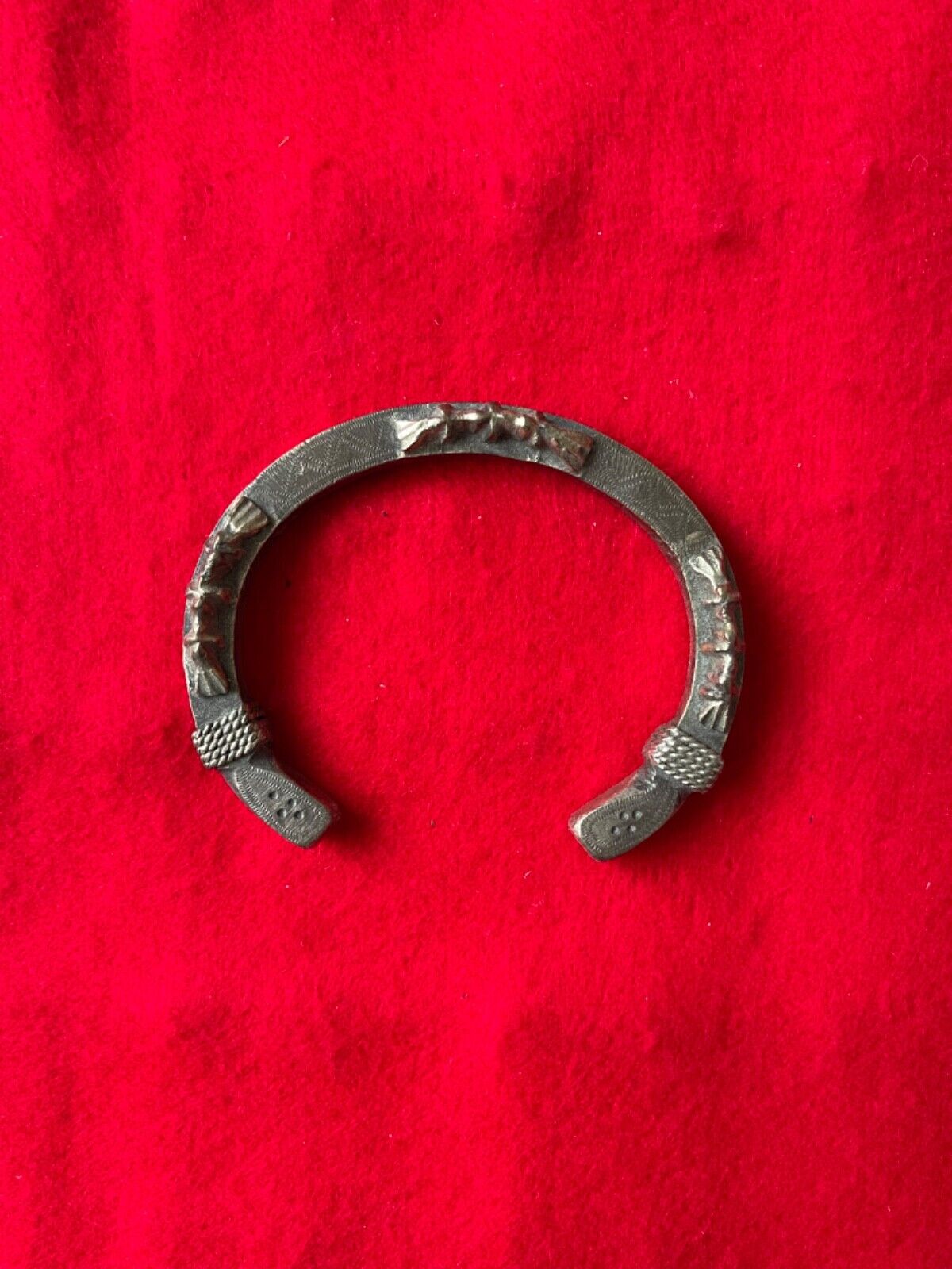 19C Antique Ethnic Islamic Solid Silver Bracelet North Africa/Middle East/Asia