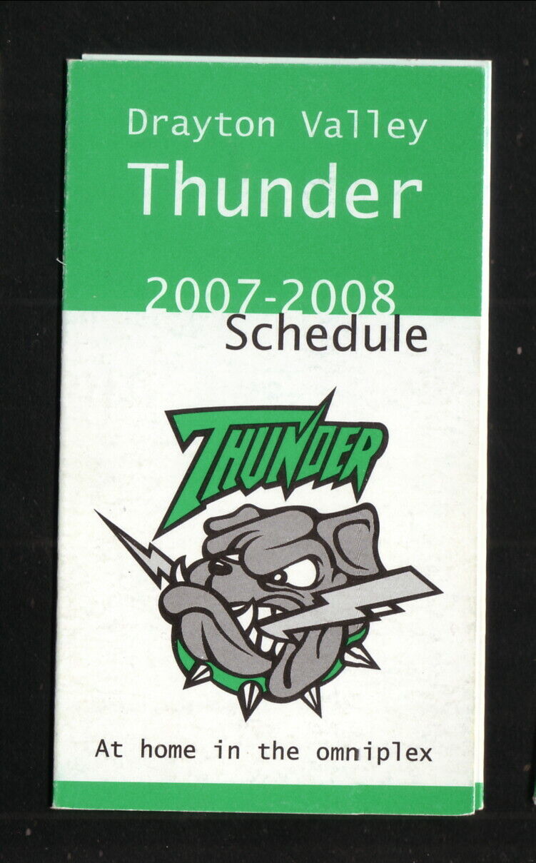 Drayton Valley Thunder--2007-08 Pocket Schedule--Servus Credit Union--AJHL