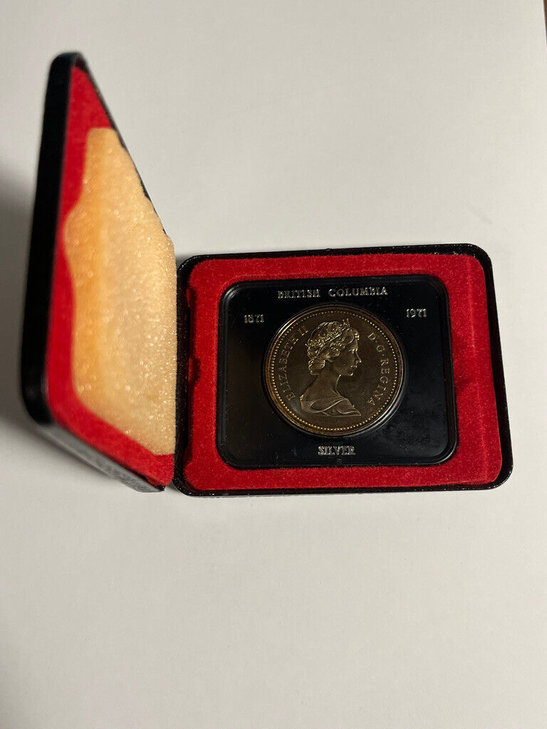 1871-1971 British Columbia Silver Dollar In Original Case