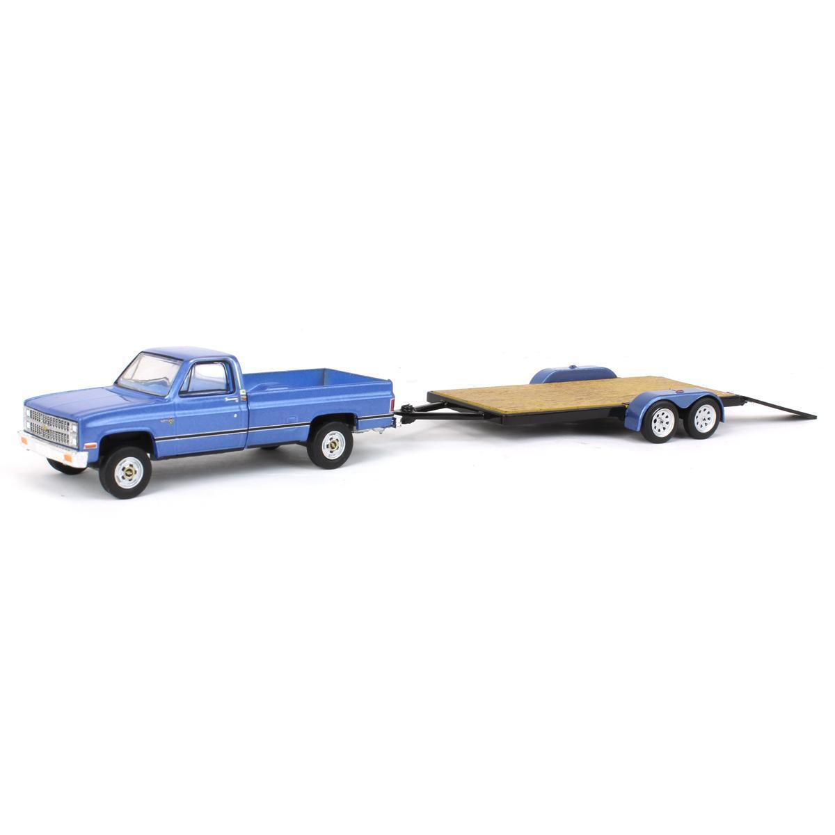 1/64 1981 Chevrolet C-20 Trailering Special with Flatbed Trailer, Hitch & Tow