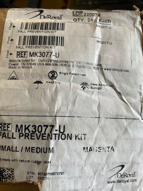 (Case of 24) DeRoyal Fall Prevention Kit MK3077-U Size: Small/Medium, Magenta