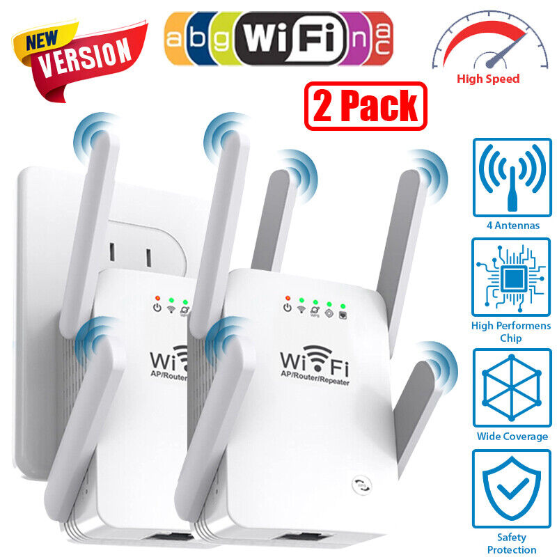 WiFi Extender Signal Booster 1200sq.ft Coverage Wifi Range Extender Repeater 2Pc