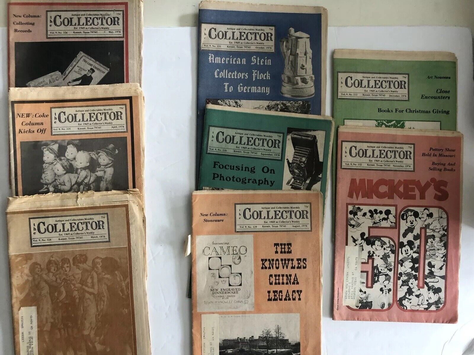 the COLLECTOR Antique & Collectables Monthly 1978 (Lot of 8)