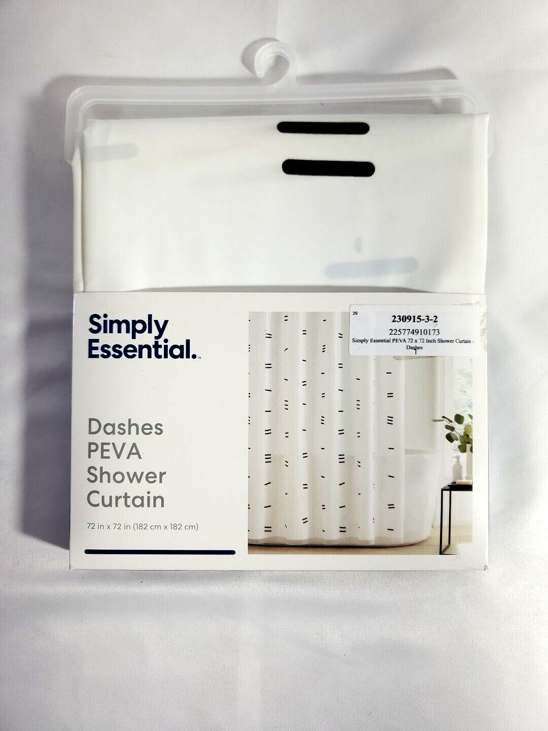 Simply Essential Dashes PEVA Shower Curtain 72\
