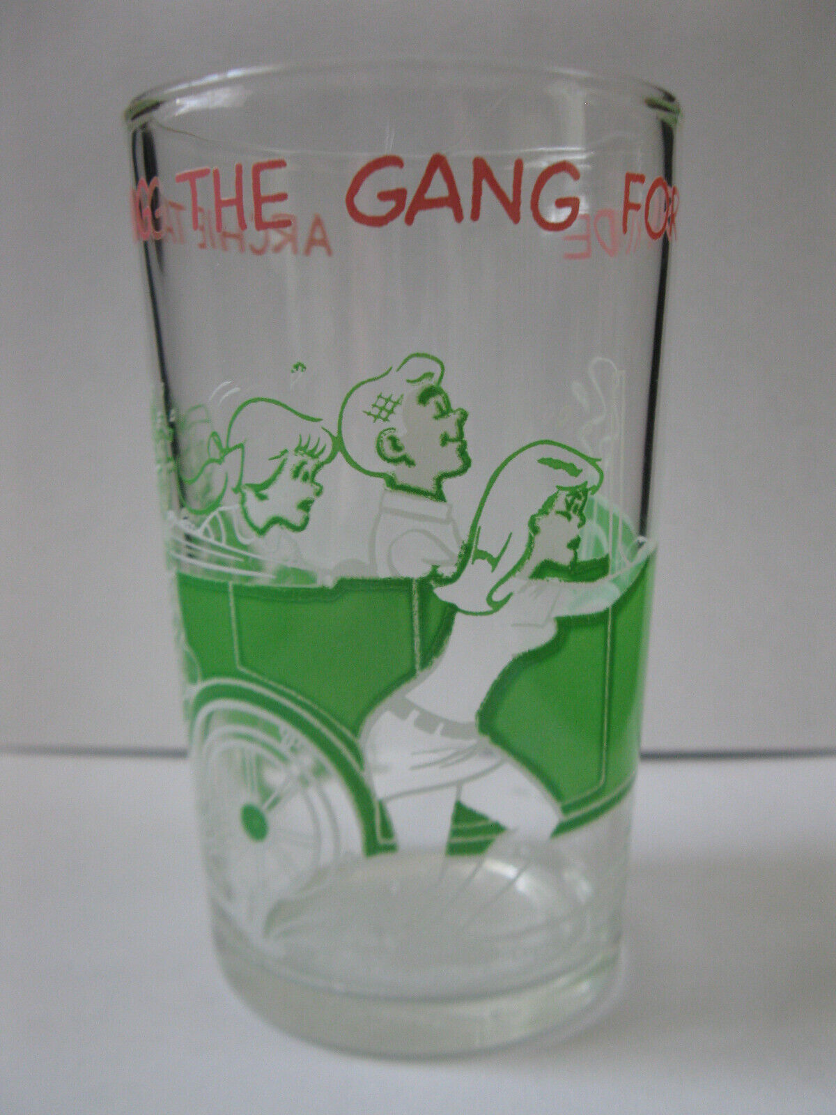 Vintage 1971 Welchs Archies ARCHIE and The Gang GREEN Jelly Jar Glass Riverdale