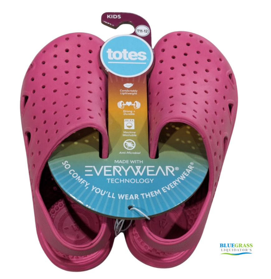 Totes Kids Clog Sandal  Size T 11-12 Slip on Pink Washable Sandal NEW