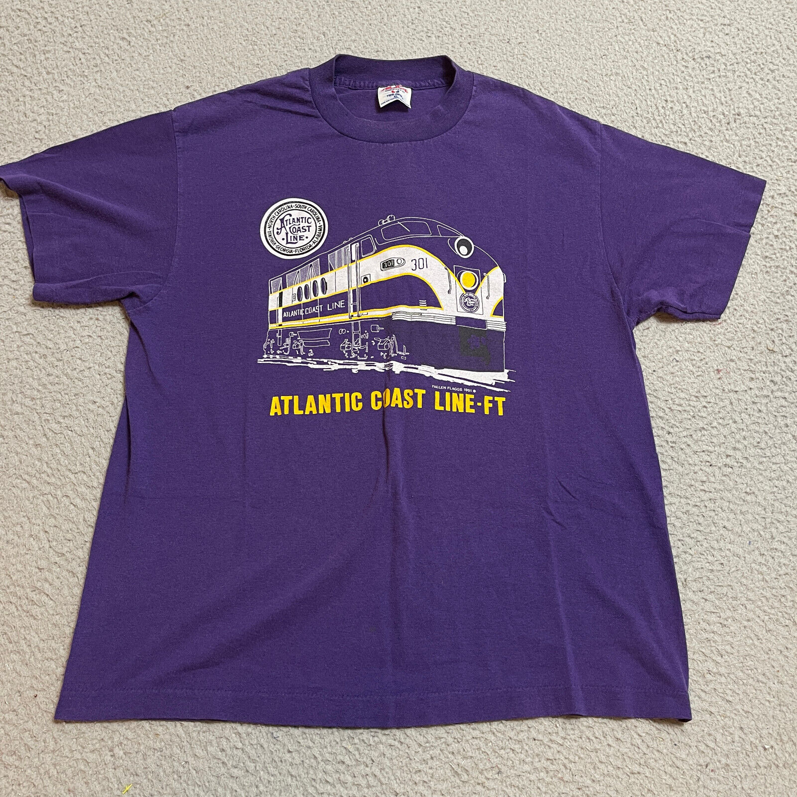 Vintage 1991 Atlantic Coast Line T-Shirt Men\'s XL Short Sleeve Single Stitch