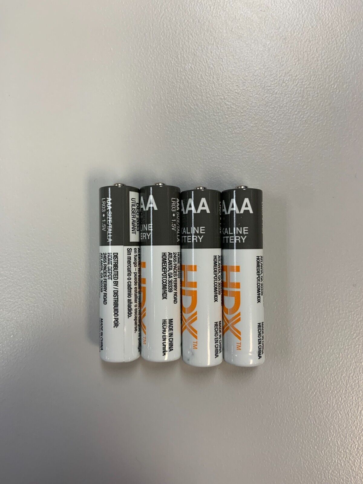 NEW Lot of 4 HDX AAA Alkaline Batteries