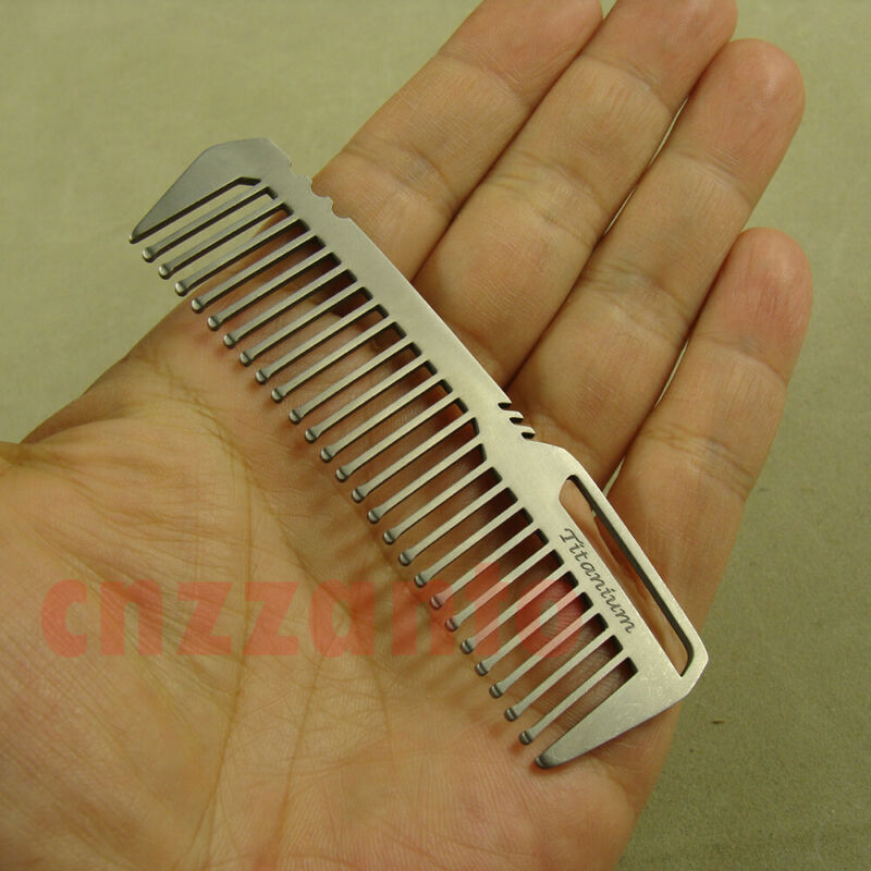 New Titanium Ti Comb Unisex Outdoor EDC Hair Comb Health Care static-free Ti151
