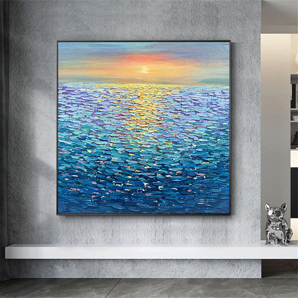 Handmade Abstract 3D Oil Painting Sea Decor Landscape Thick Oil On Canvas Art