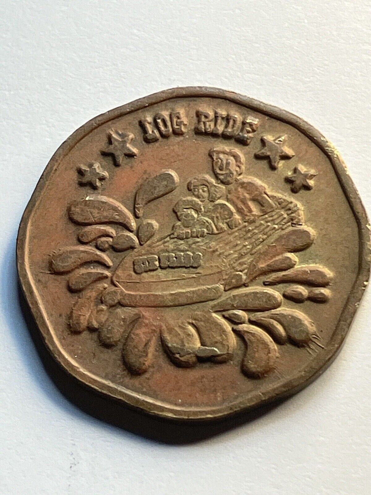Vintage 8-sided Six Flags Log Ride Token #sv1