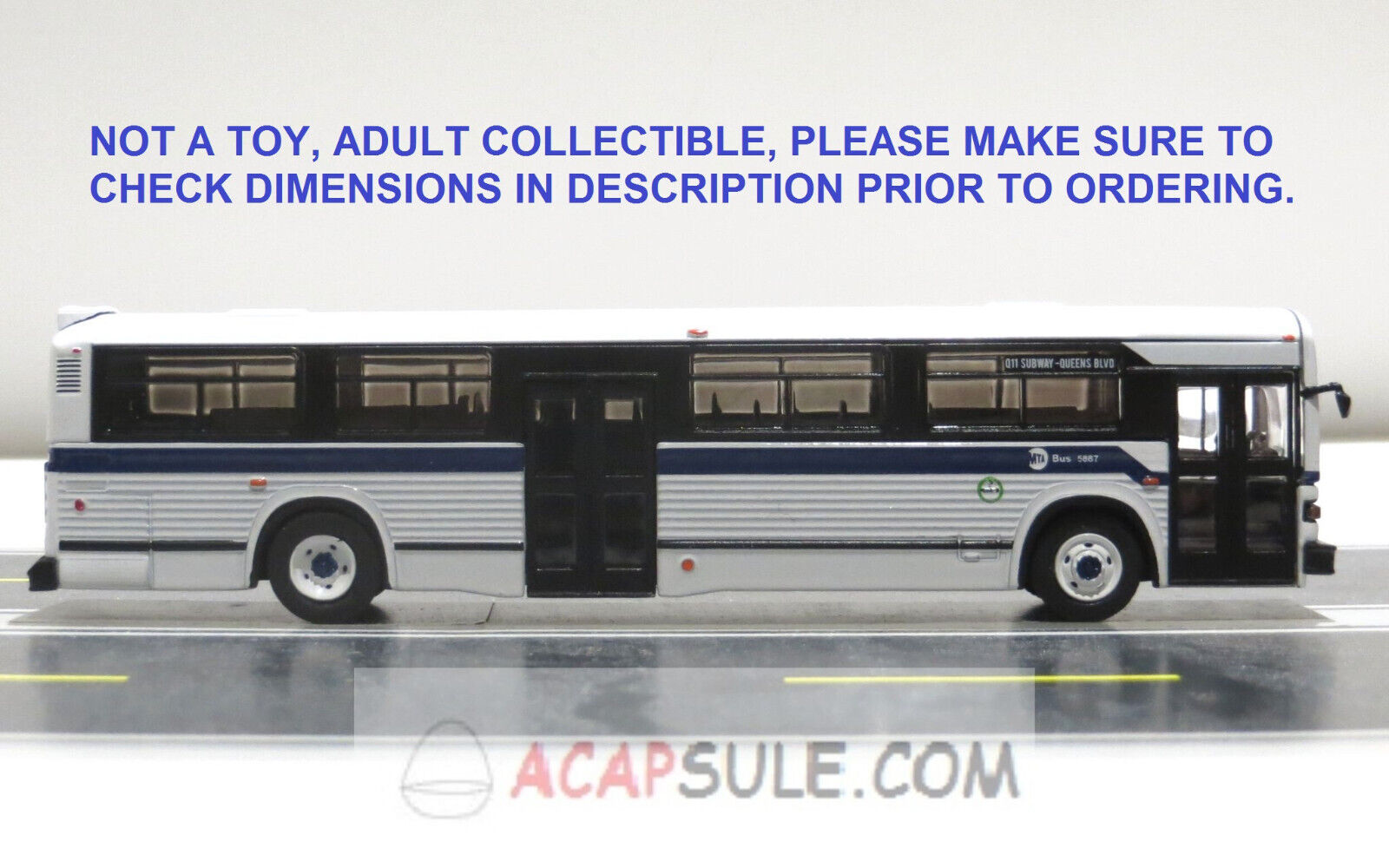 MTA New York City Route Q11 Queens Blvd MCI Classic Transit Bus in 1/87 Model