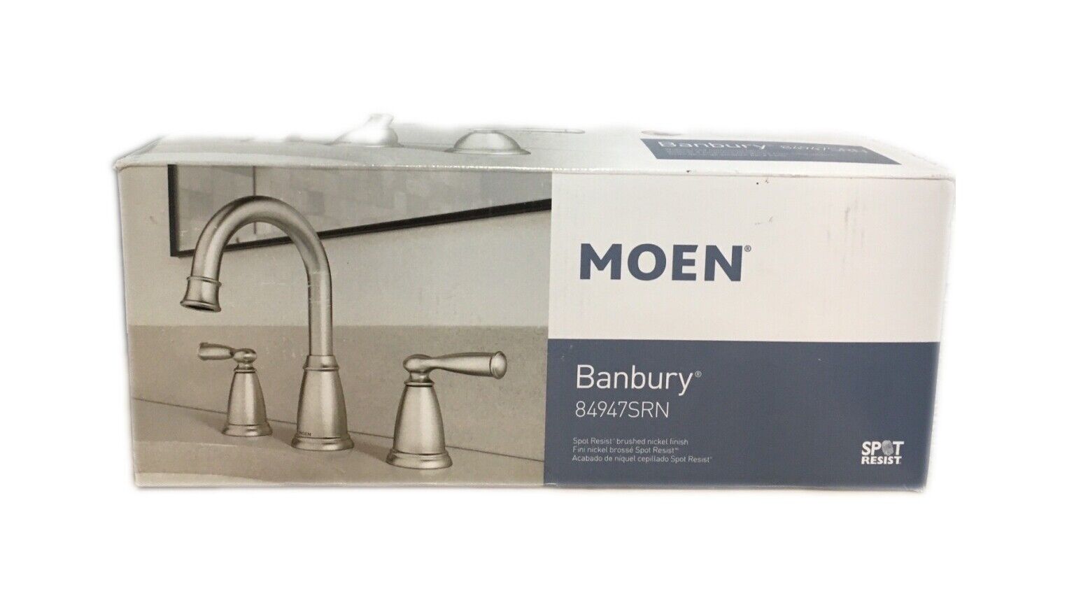 MOEN Banbury 8 in Widespread High-Arc Bathroom Faucet Spot Resist Brushed Nickel