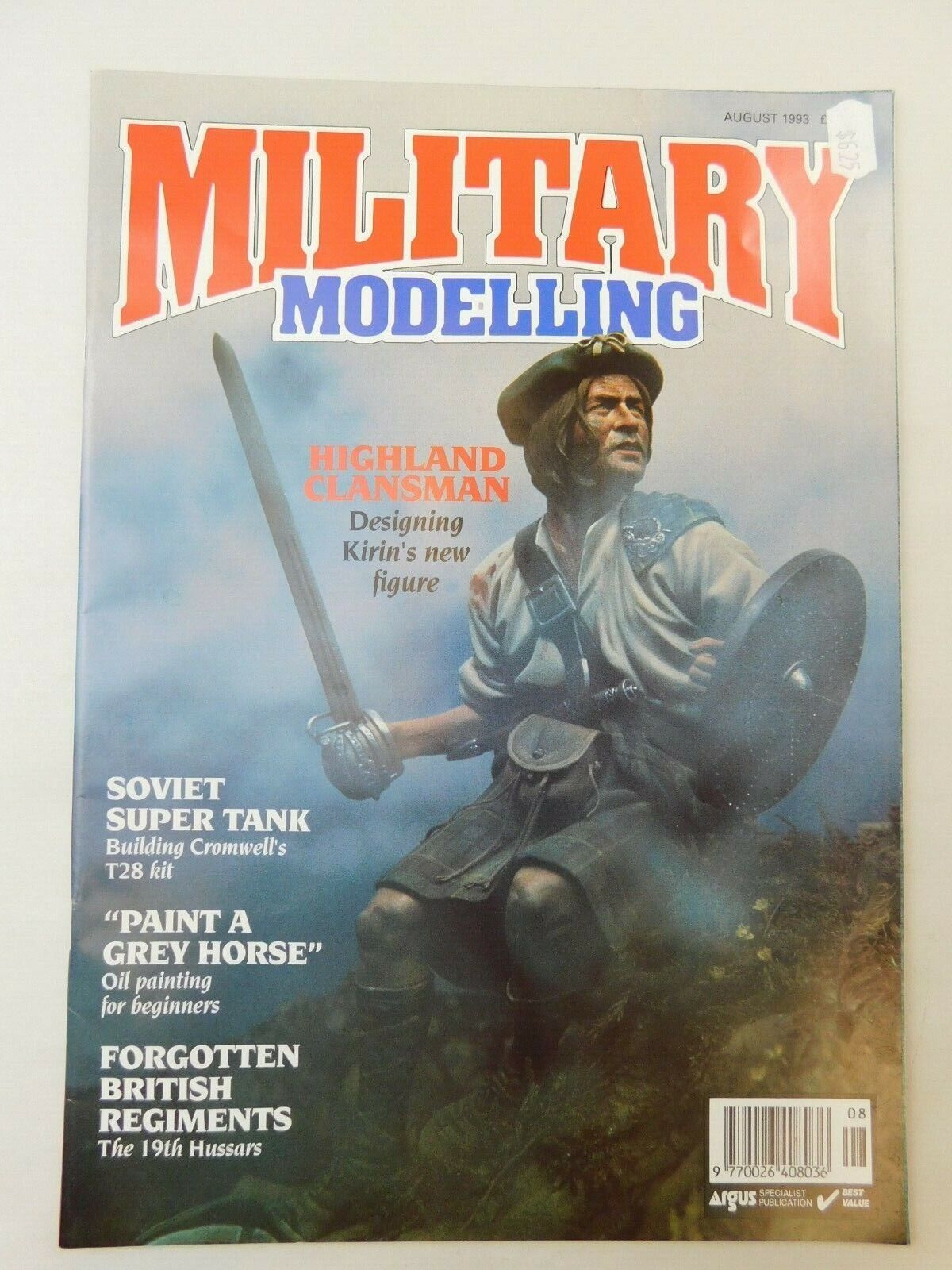 Military Modeling Highland Clansman Soviet Super Tank AUG 1993 Vintage Magazine