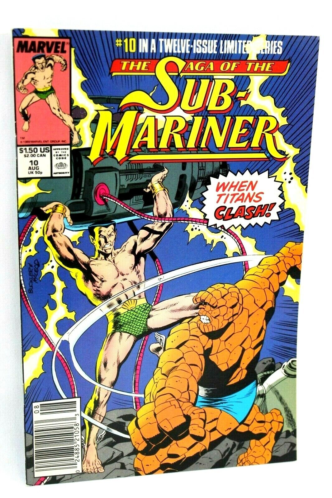 Saga of Sub-Mariner #10 Thing Namor UPC Newsstand 1989 Marvel Comics F/F+