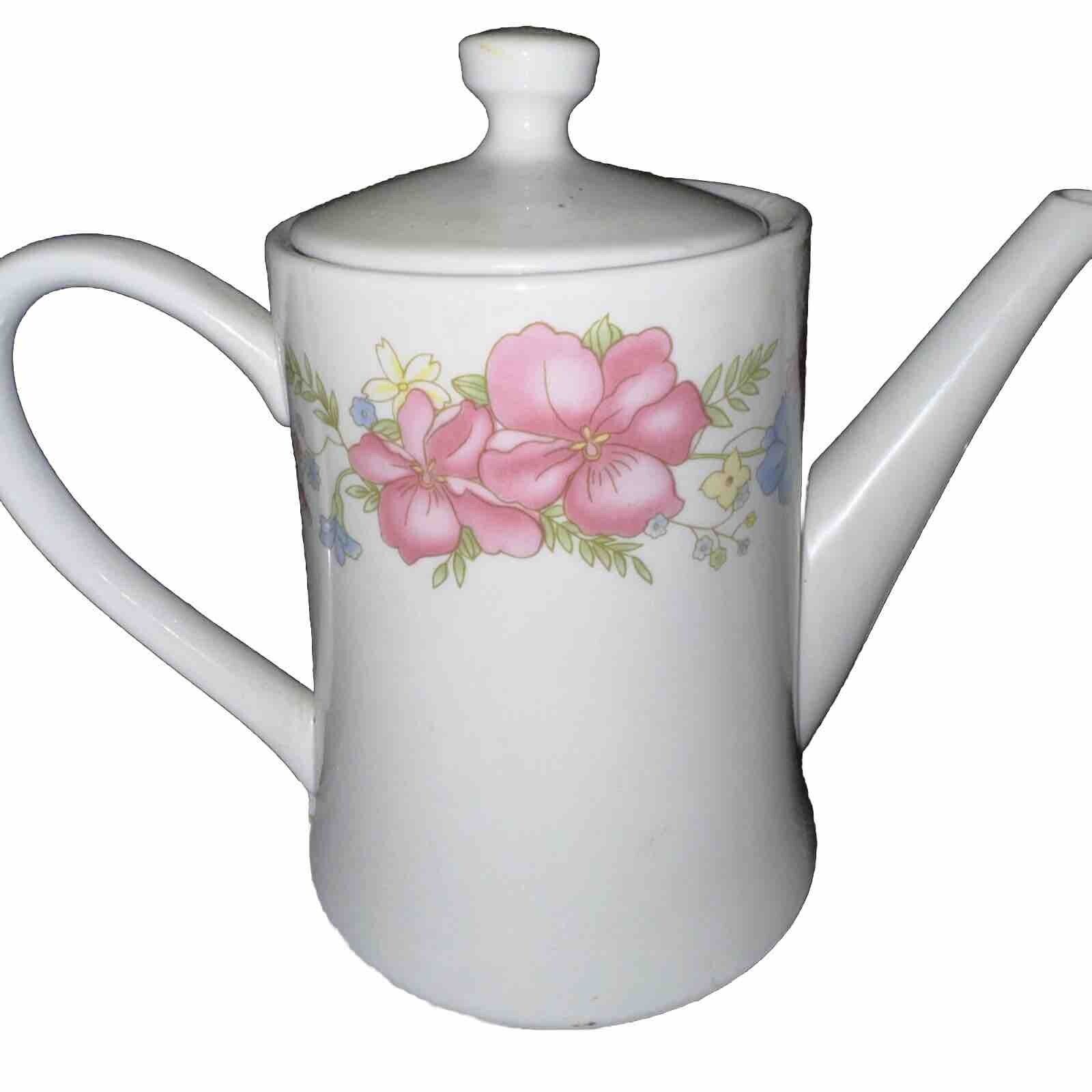 Vintage Imported McCrory’s White Floral Porcelain Tea Pitcher