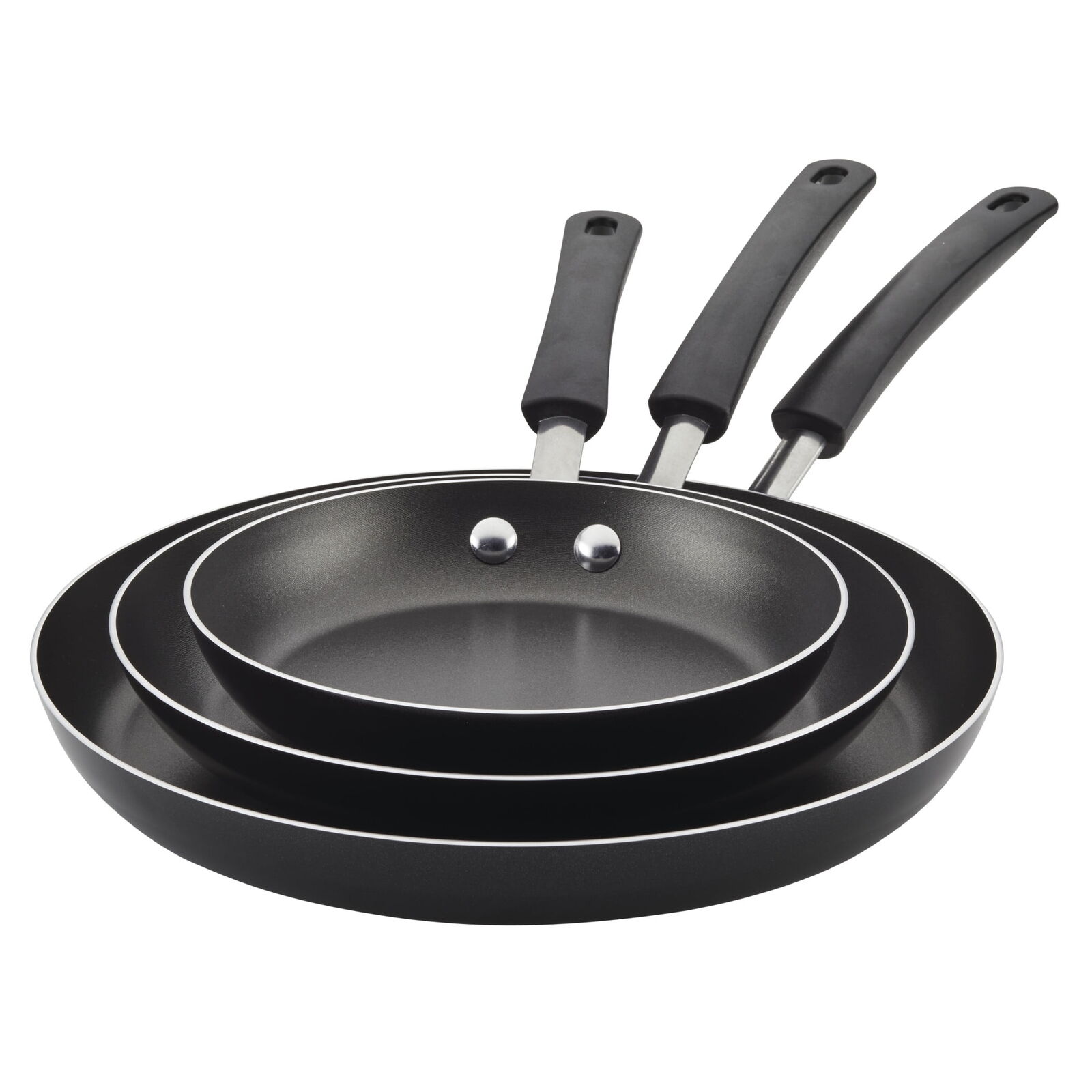Farberware 3 Piece Easy Clean Aluminum Non-Stick Frying Pan,Fry Pan, Skillet Set