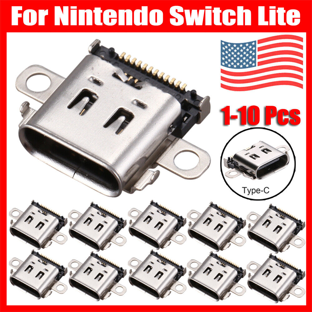 1-10 Pcs USB-C Type C Charging Port Socket Replacement For Nintendo Switch Lite