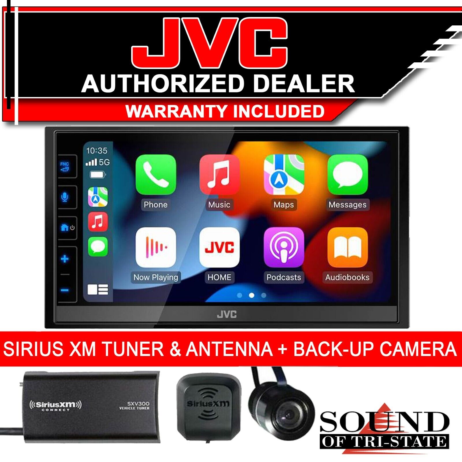 JVC KW-M785BW Mechless Receiver w/ SiriusXM Tuner & Bullet Style Backup Camera