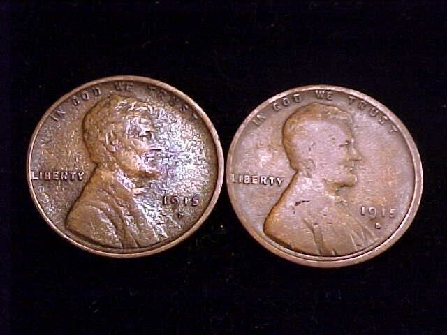 1915-D Fine (granular surfaces) & 1915-S Good Grade, both coins cleaned.