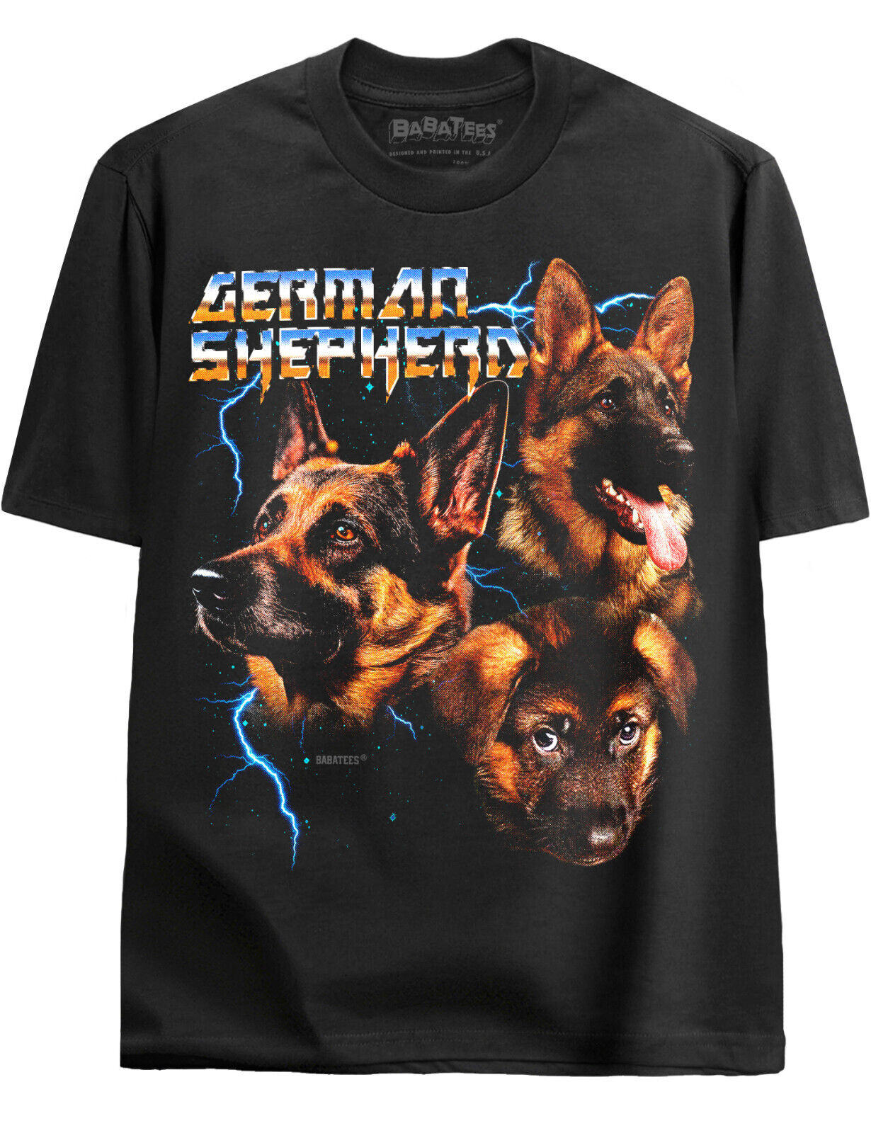 German Shepherd 80s 90s Bootleg Tee Heavy Metal Tshirt for Men & Women Dog Owner