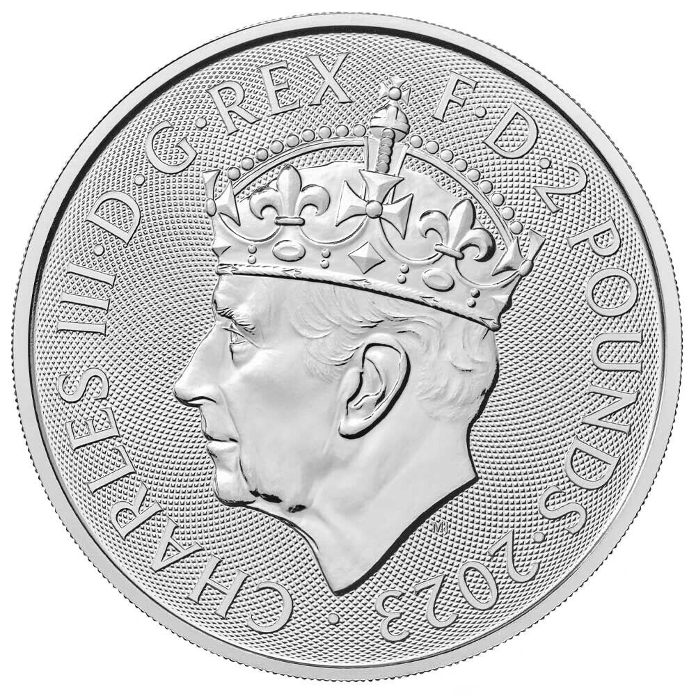 2023 U.K. 2 Pound Silver King Charles Coronation 1 oz BU